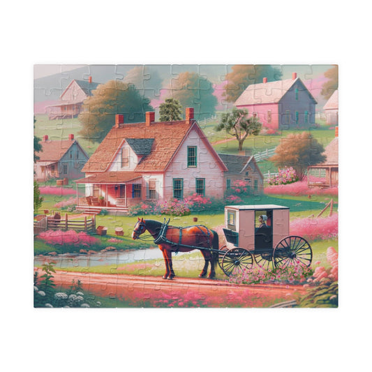 Amish buggy puzzle in pink