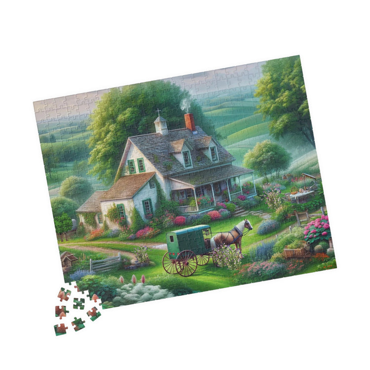 Traditional Amish House and Garden Puzzle
