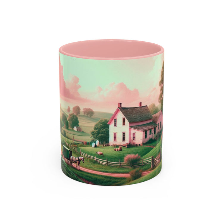 Pink Amish Illustration Coffee Mug