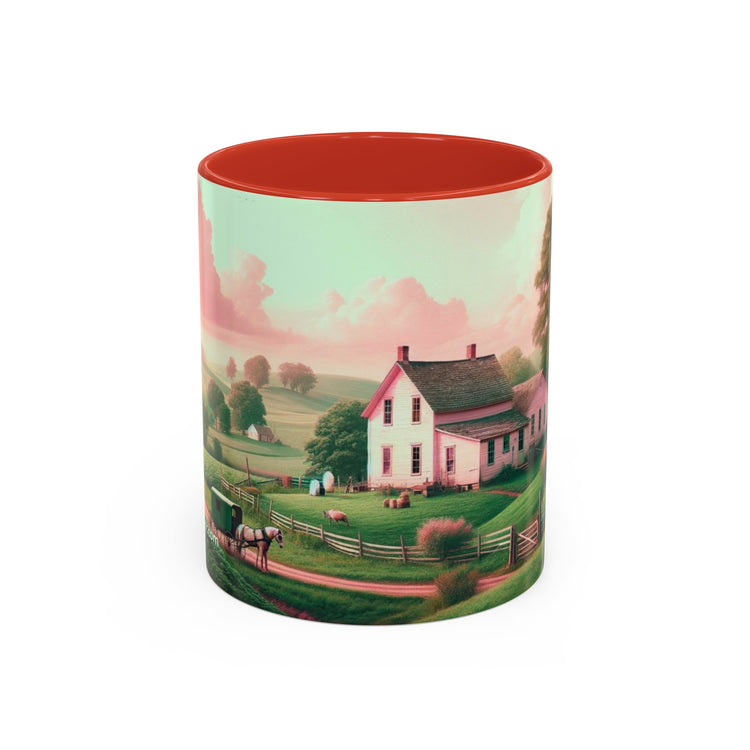 Pink Amish Illustration Coffee Mug