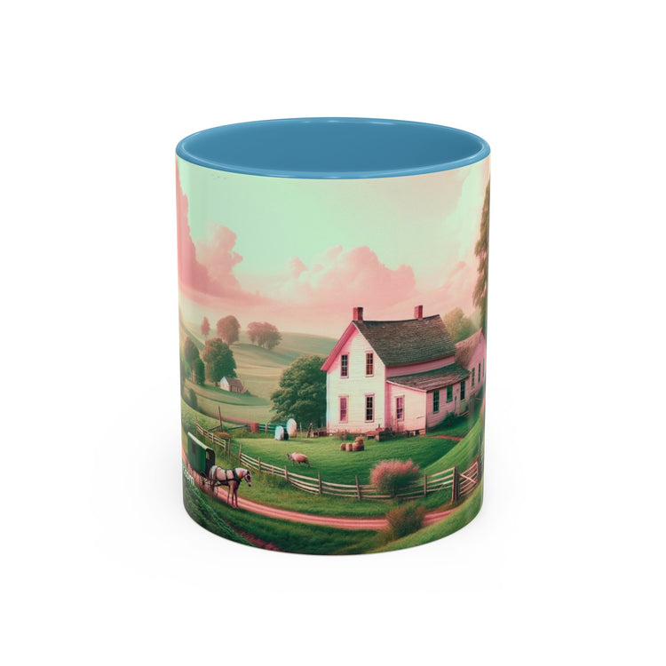Pink Amish Illustration Coffee Mug