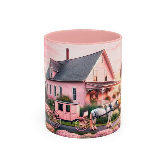 Pink Amish Scene Coffee Mug