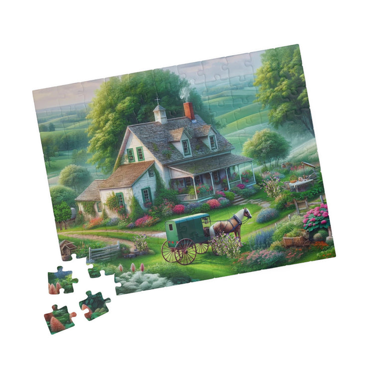 Traditional Amish House and Garden Puzzle