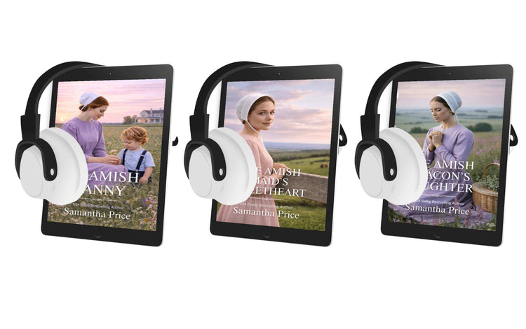 Three electronic devices displaying images of a woman and a child with headphones on a white background.