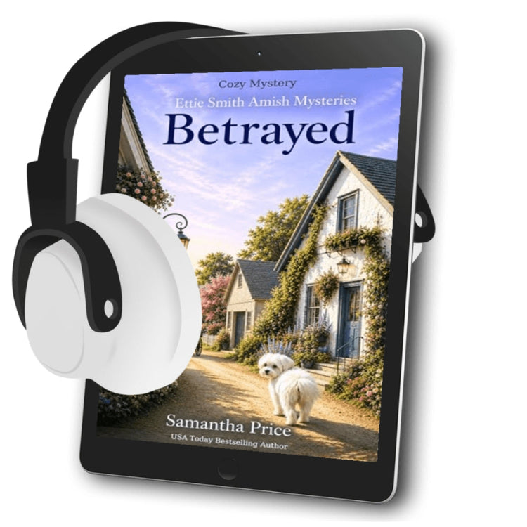 Amish Audiobook Mystery series with dog on cover