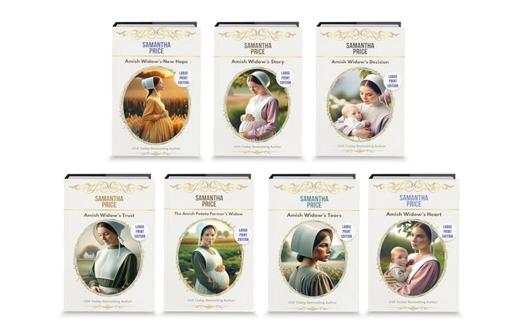 Expectant Amish Widows - Books 13 - 19 (LARGE PRINT PAPERBACKS BUNDLE)