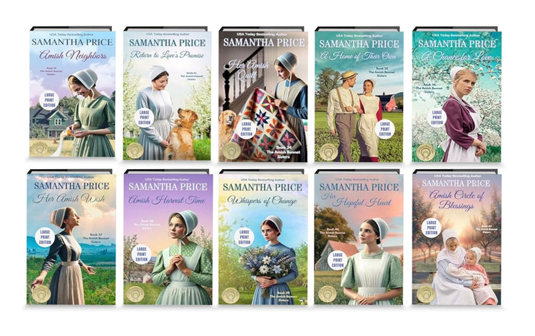 The Amish Bonnet Sisters - Books 33 - 42 (LARGE PRINT PAPERBACKS BUNDLE) - samanthapriceshop