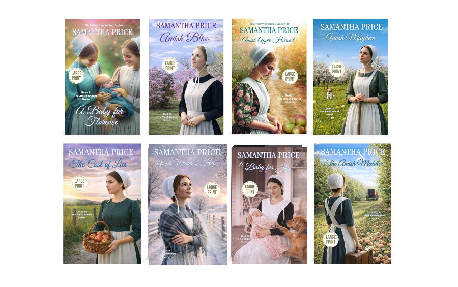 amish large print paperback bundles in the bonnet sisters series