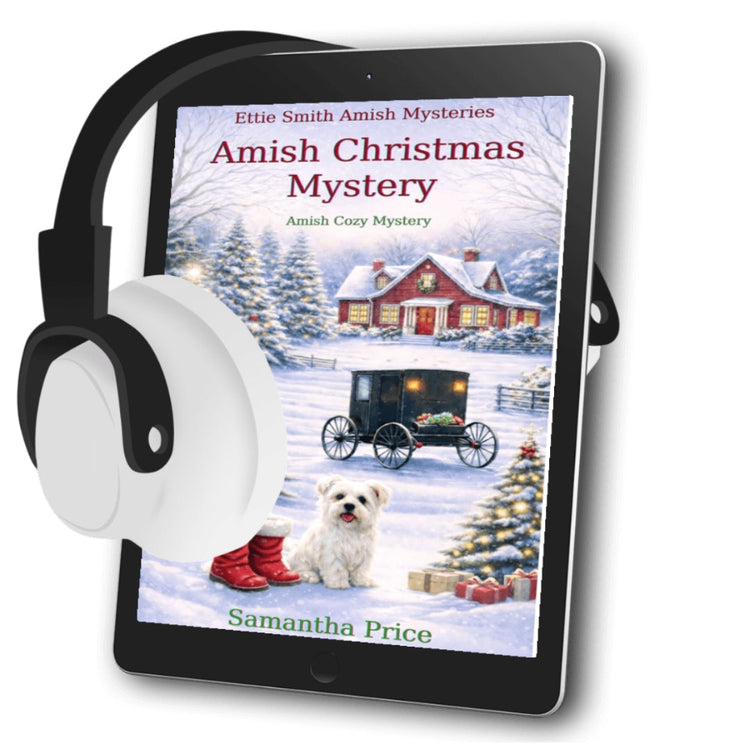 Amish Cozy mystery audiobook Christmas themed with dog and buggy