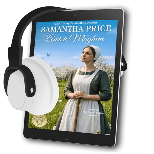 Amish Mayhem Audiobook Amish Woman Standing in a field
