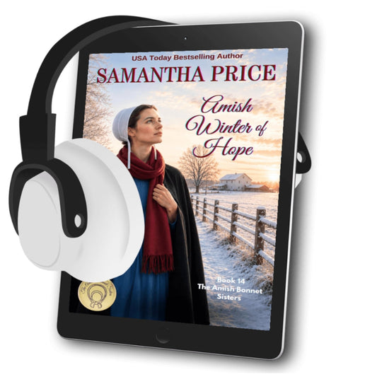 Amish Winter Of Hope Audiobook Amish Woman Standing in snow covered field