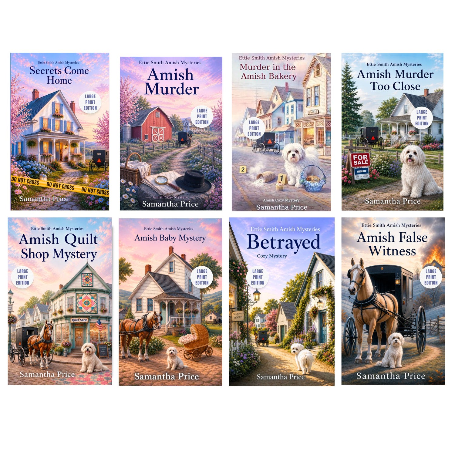 a boxset of  ettie smith amish mysteries large print bundle edition amish books