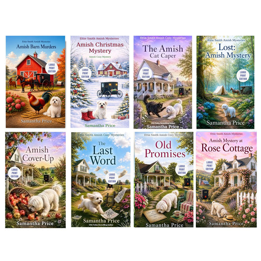 a boxset of  ettie smith amish mysteries large print bundle edition amish books