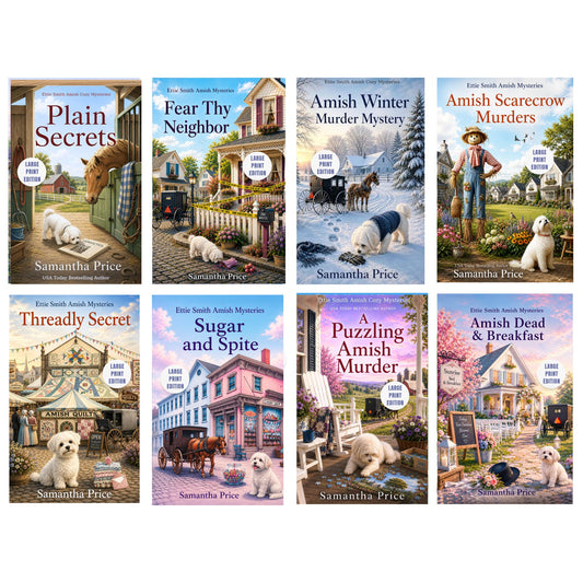 a boxset of  ettie smith amish mysteries large print bundle edition amish books