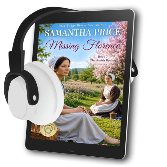 Audiobook for Missing Florence 2 Amish Women sit in a meadow