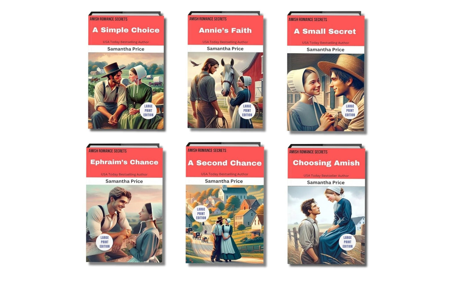 Amish Romance Secrets - Full Series (LARGE PRINT PAPERBACKS BUNDLE) - samanthapriceshop