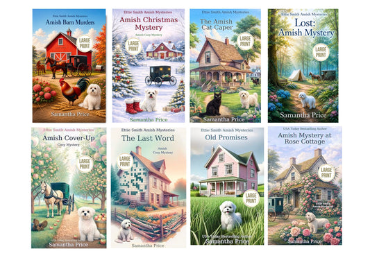 Collection of Amish-themed book covers by Samantha Price.
