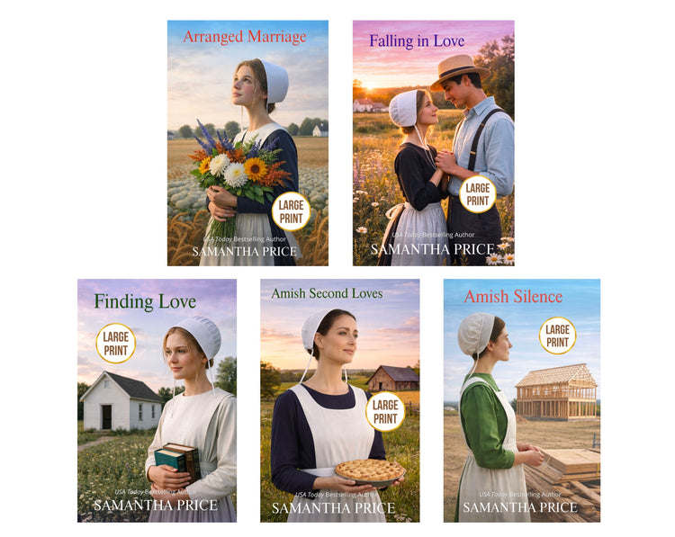 Collection of book covers by Samantha Price featuring Amish-themed stories.