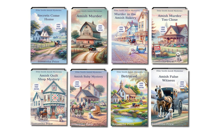 Ettie Smith Amish Mysteries - Books 1 - 8 (LARGE PRINT PAPERBACKS BUNDLE) - samanthapriceshop