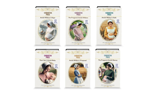 Expectant Amish Widows - Books 1 - 6 (LARGE PRINT PAPERBACKS BUNDLE) - samanthapriceshop