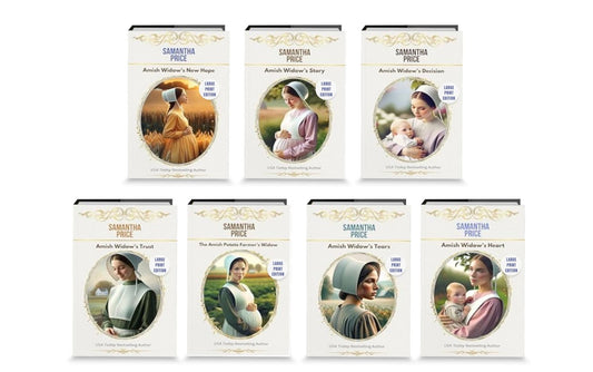 Expectant Amish Widows - Books 13 - 19 (LARGE PRINT PAPERBACKS BUNDLE) - samanthapriceshop