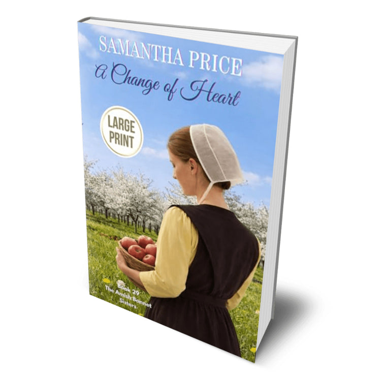 large print amish book, a change of heart