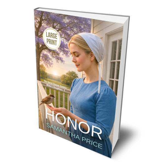 Book cover of 'Honor' by Samantha Price with a woman in a blue dress and white headscarf on a porch.