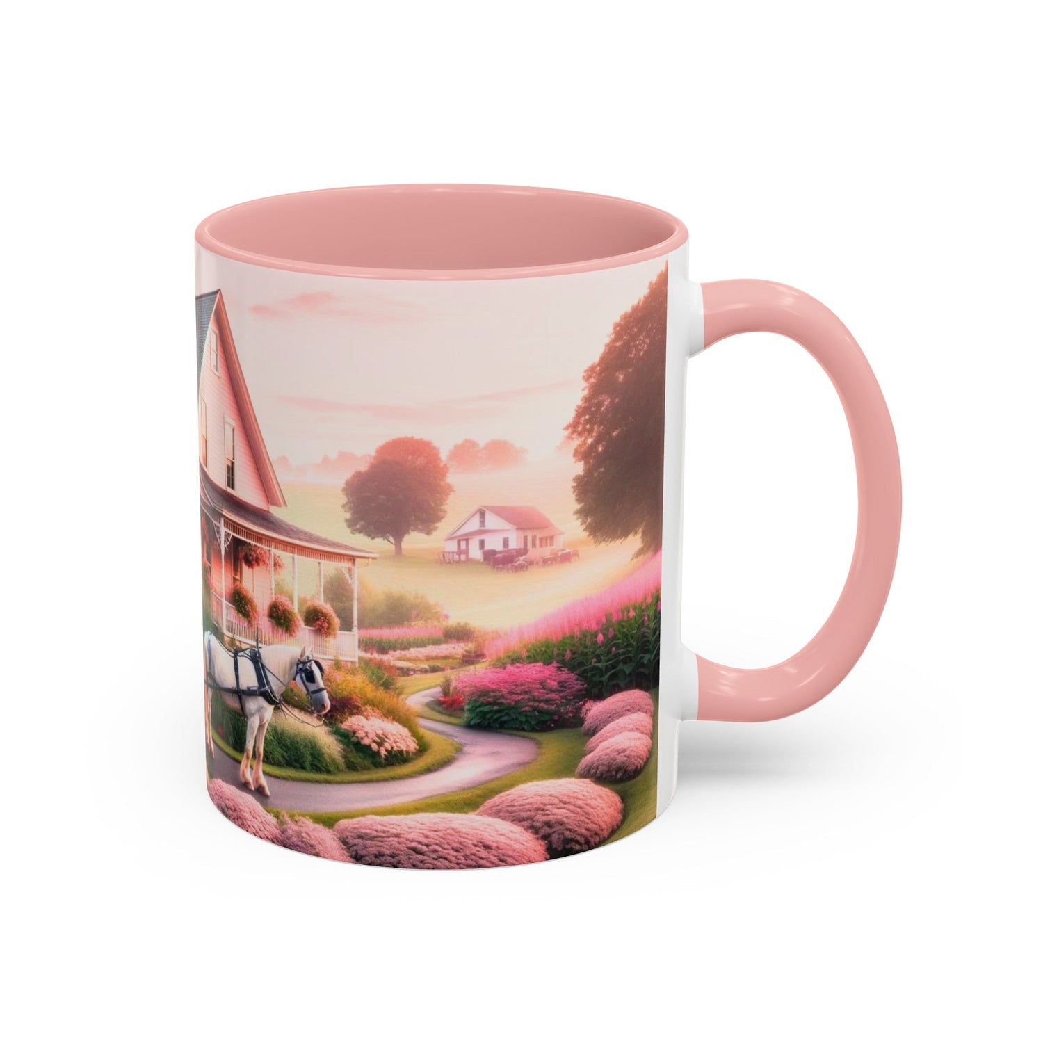 Pink Amish Scene Coffee Mug - samanthapriceshop