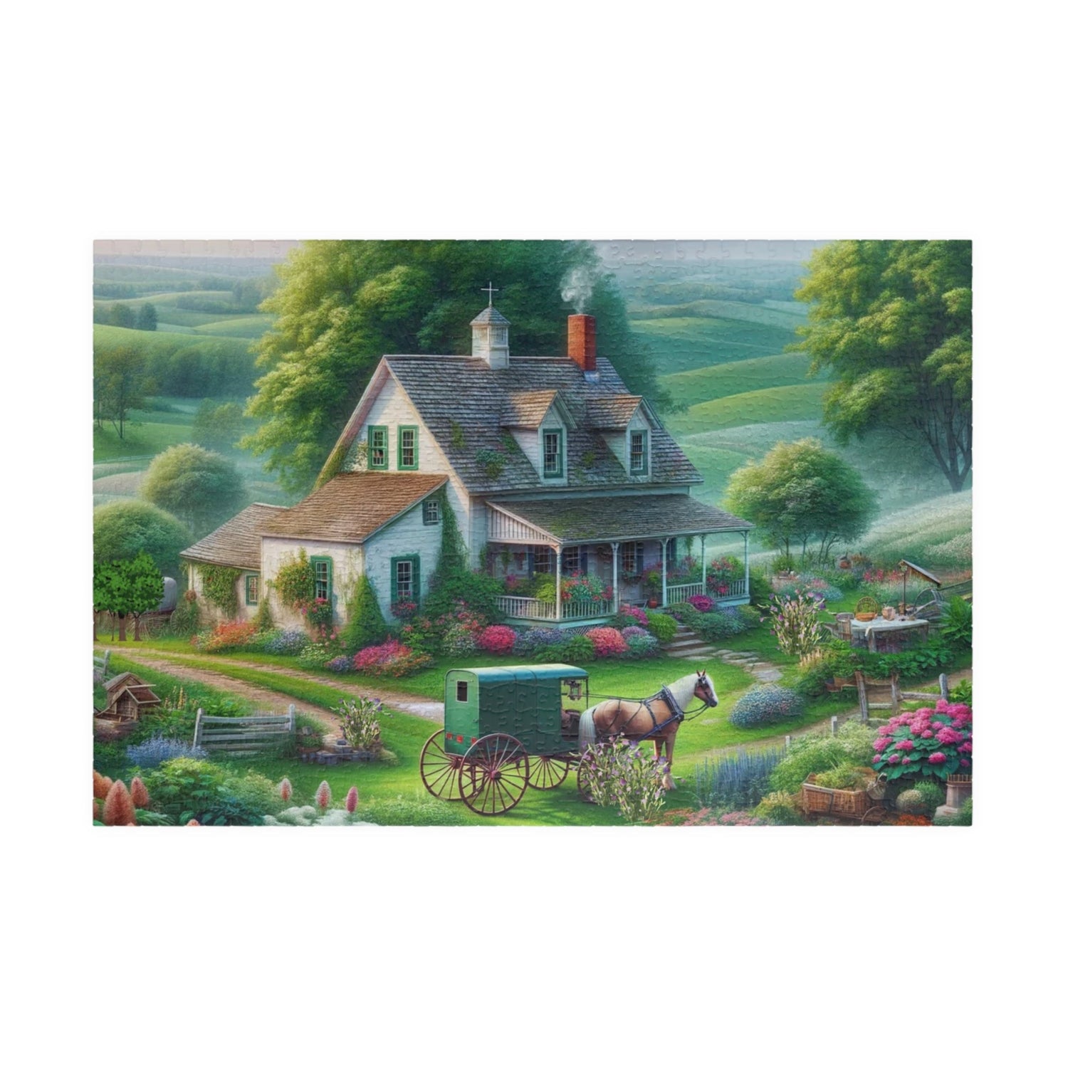 Traditional Amish House and Garden Puzzle - samanthapriceshop