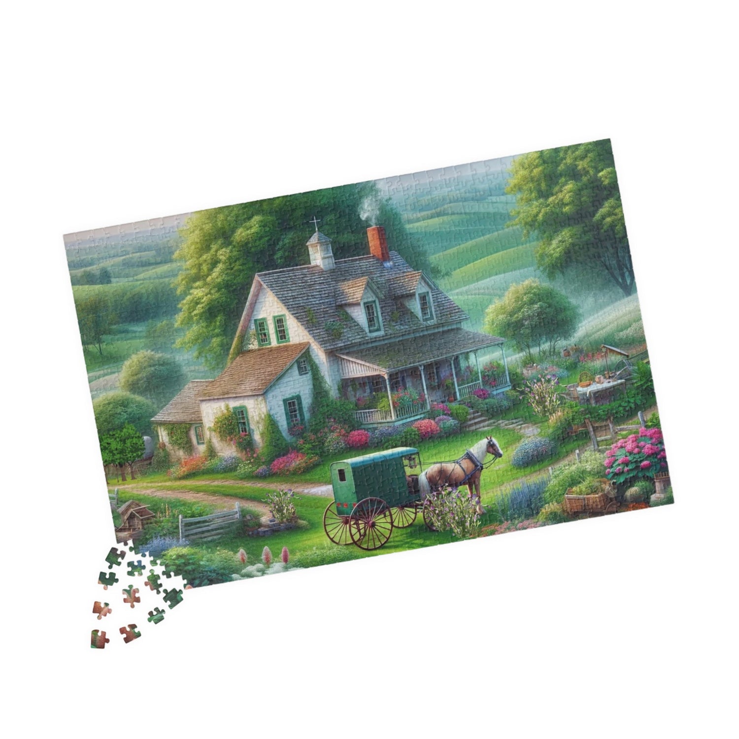 Traditional Amish House and Garden Puzzle - samanthapriceshop